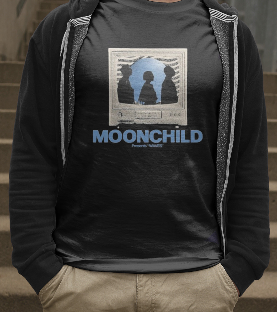 Moonchild Album Retro Silhouette TV Wave Pattern T-Shirt