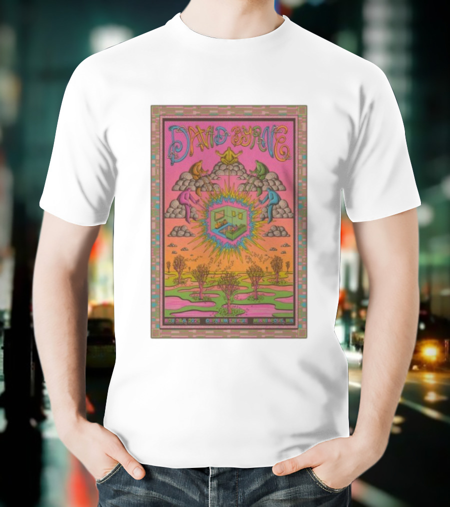 David Byrne Psychedelic Orpheum Theatre Minneapolis MN November 3-4 2025 Vibrant Event Imagery T-Shirt