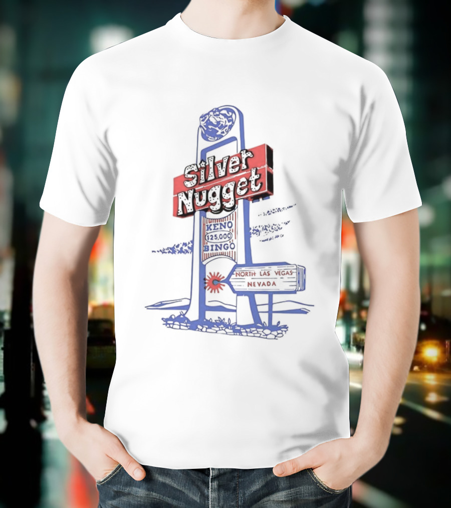 Silver Nugget Casino Signboard North Las Vegas Nevada Vintage T-Shirt