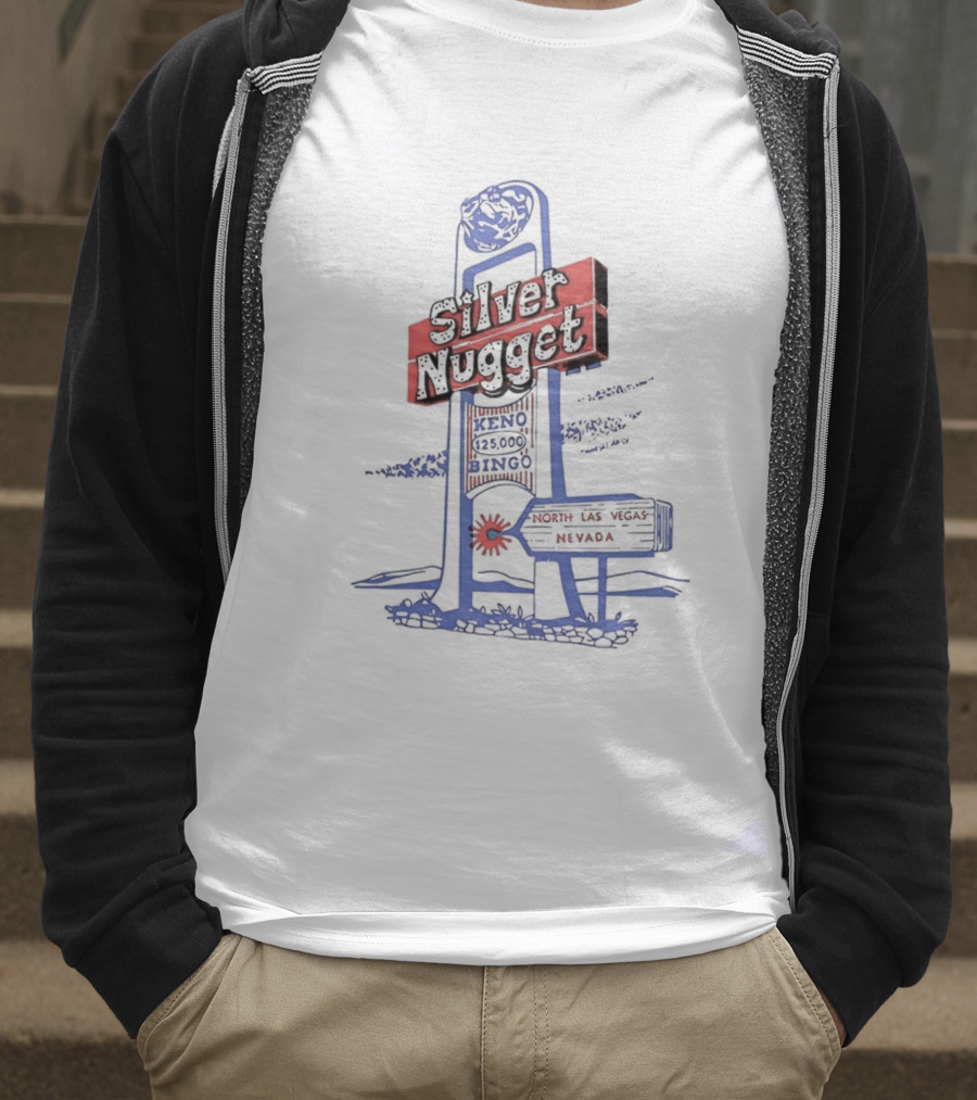 Silver Nugget Casino Signboard North Las Vegas Nevada Vintage T-Shirt