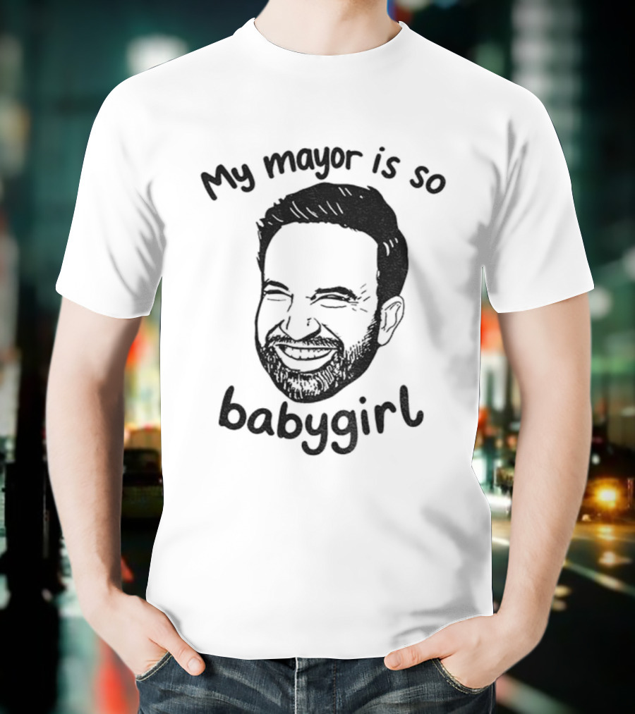 My Mayor Is So Babygirl Zohran Mamdani Big Face Smile T-Shirt