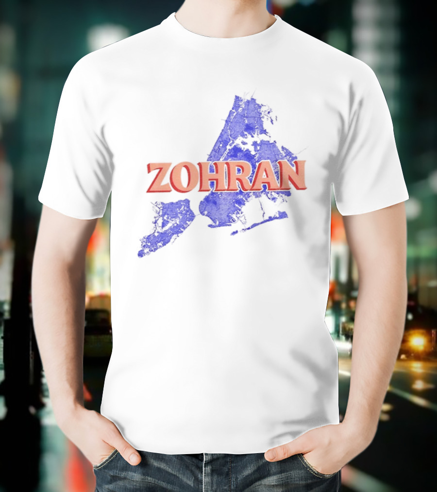 Zohran Mamdani NYC Mayor 2025 Campaign Blue Map Design T-Shirt