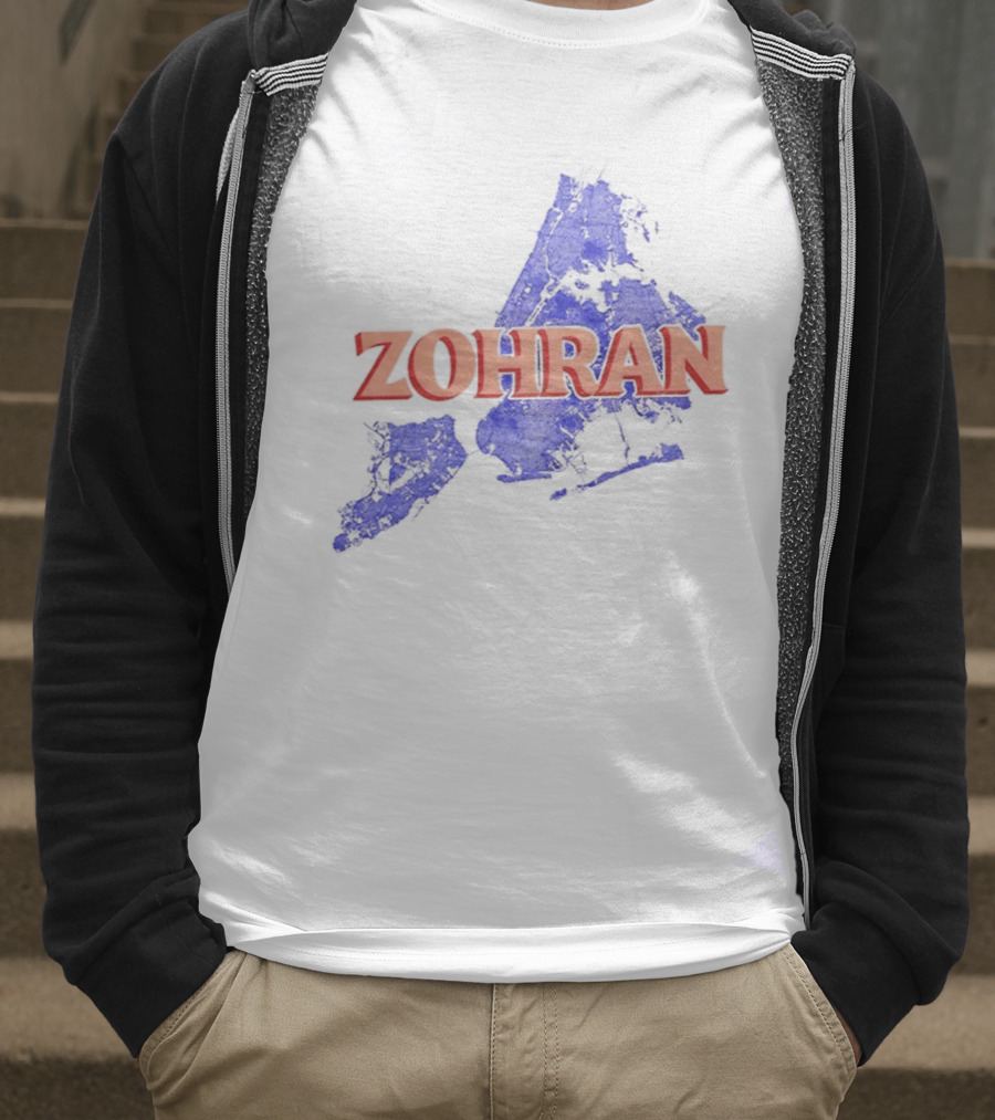 Zohran Mamdani NYC Mayor 2025 Campaign Blue Map Design T-Shirt