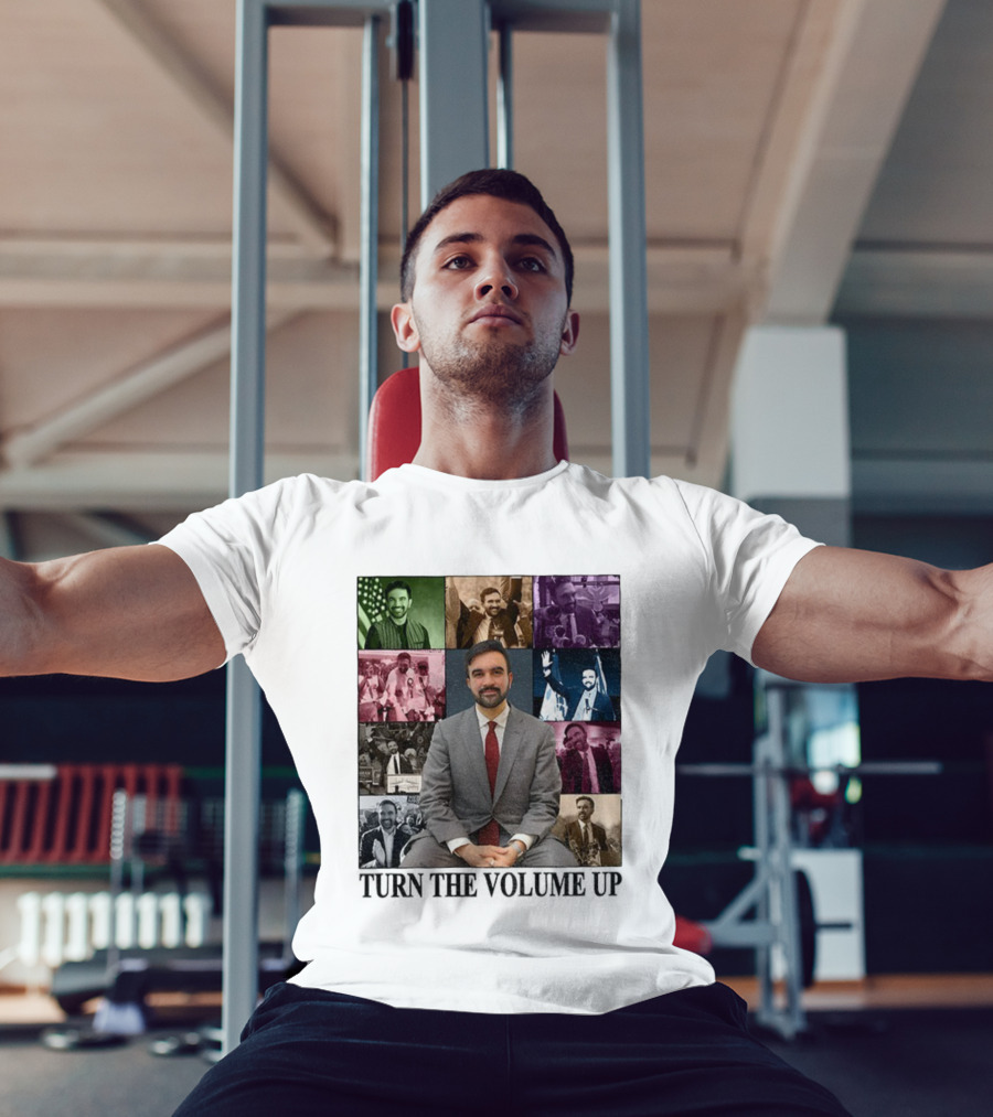 Zohran Mamdani Turn The Volume Up NYC 2026 The Eras Tour Vintage Portrait Collection T-Shirt