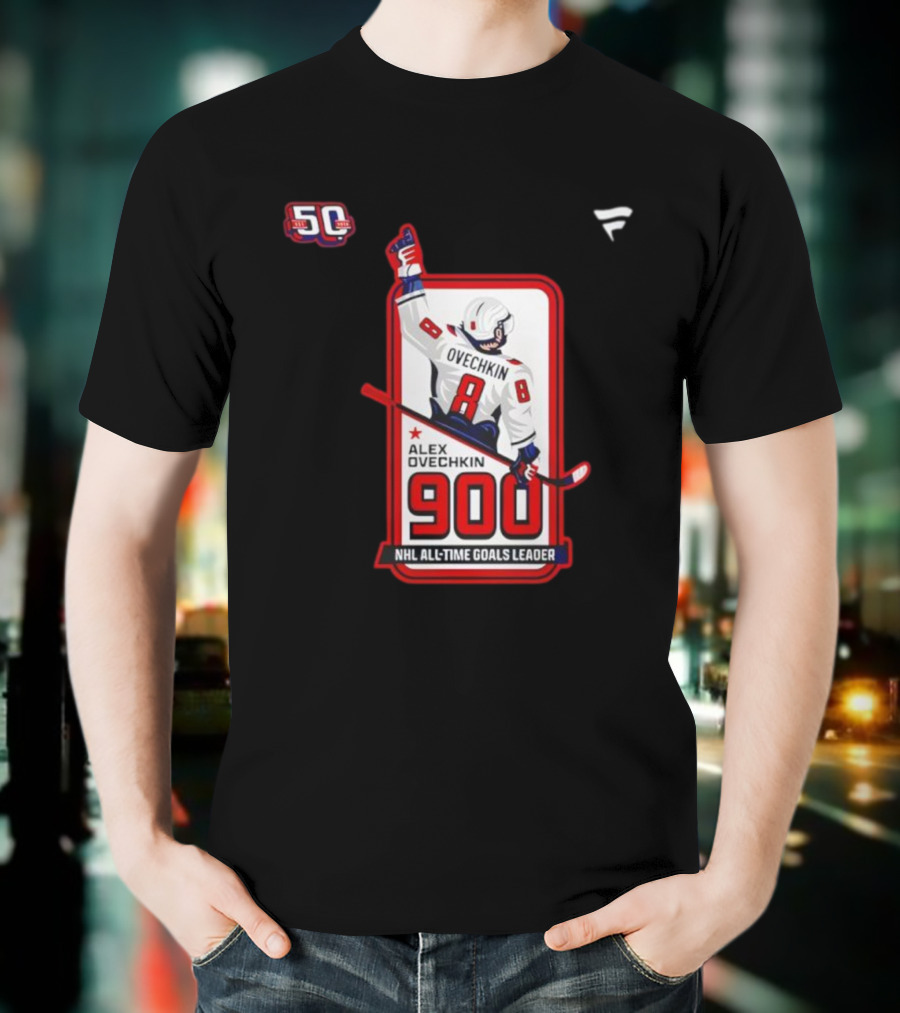 Alex Ovechkin NHL All-Time Goals Leader 900 Goals 50th Anniversary 2025 T-Shirt