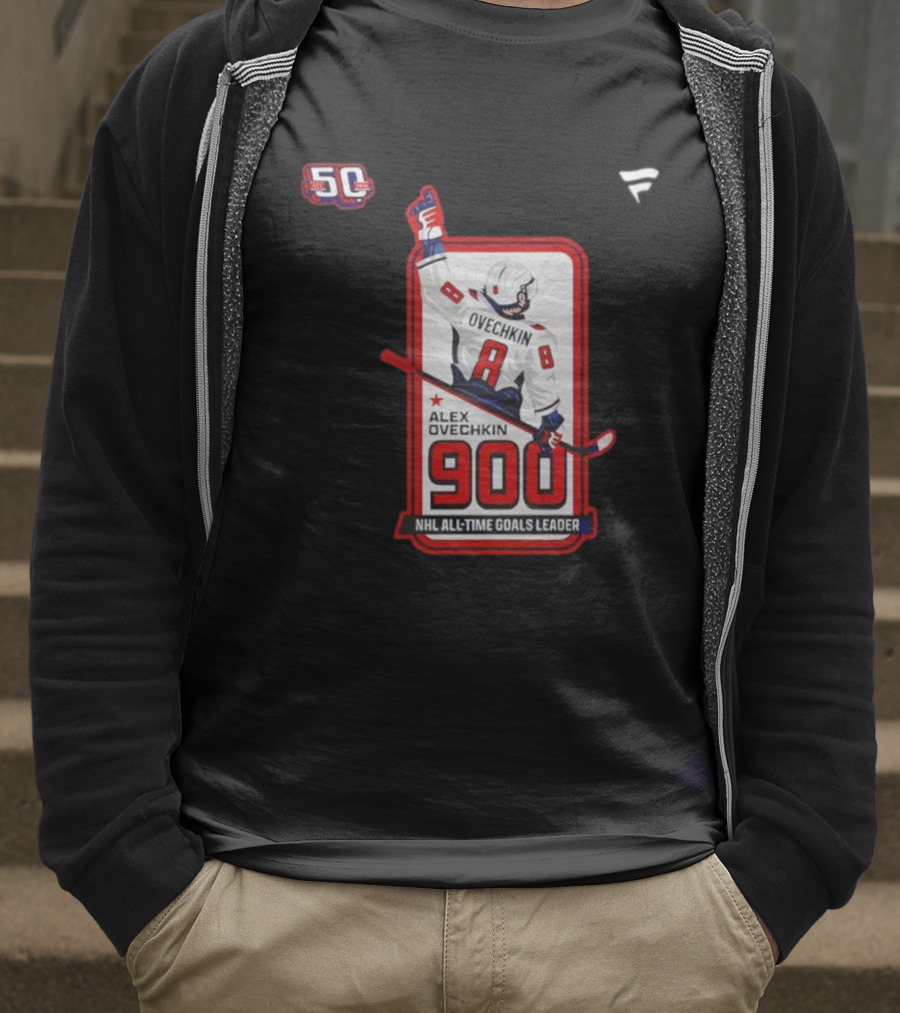 Alex Ovechkin NHL All-Time Goals Leader 900 Goals 50th Anniversary 2025 T-Shirt