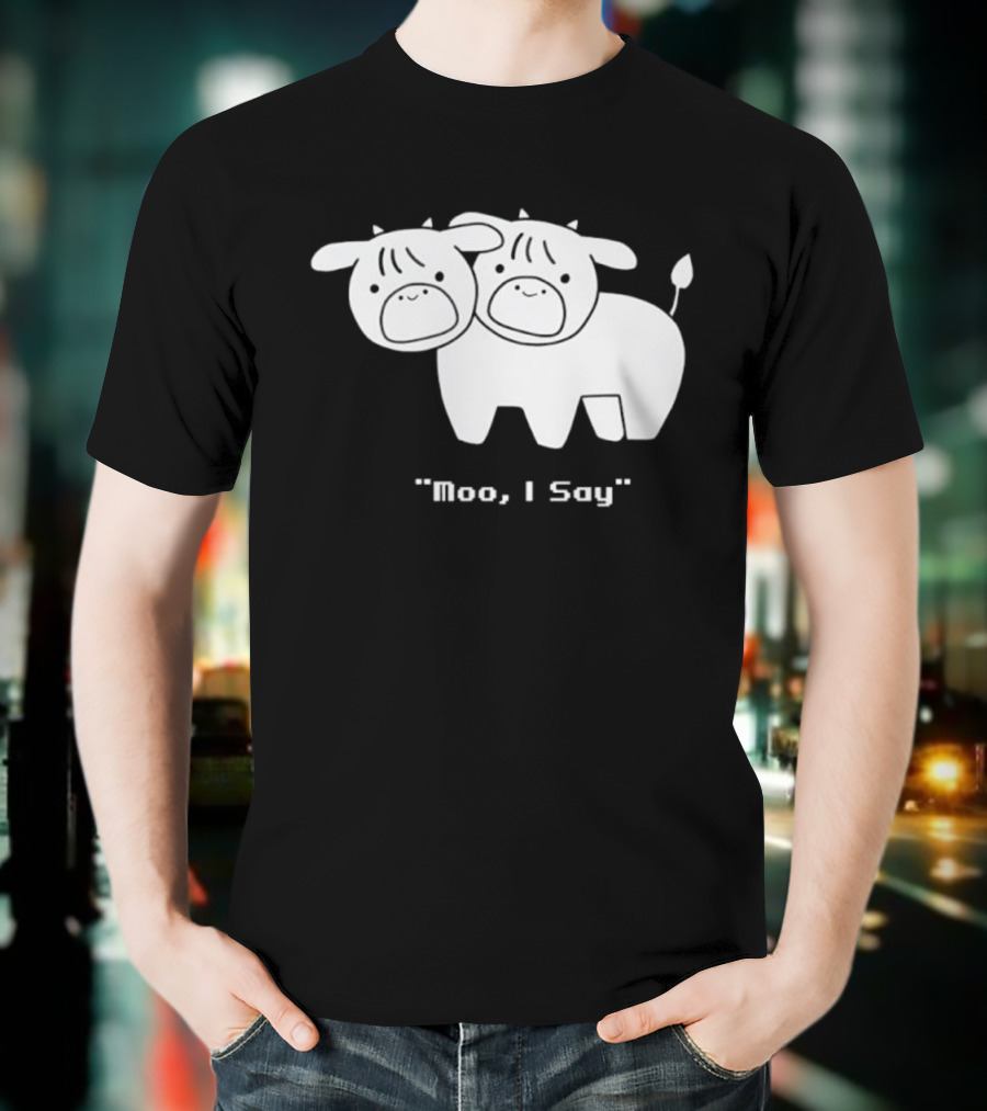 Cows Moo I Say Cute Double Cow Twins T-Shirt