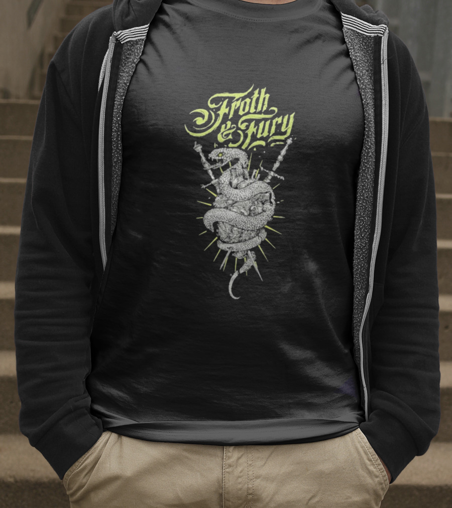 Froth & Fury Snake Heart With Swords Perth T-Shirt