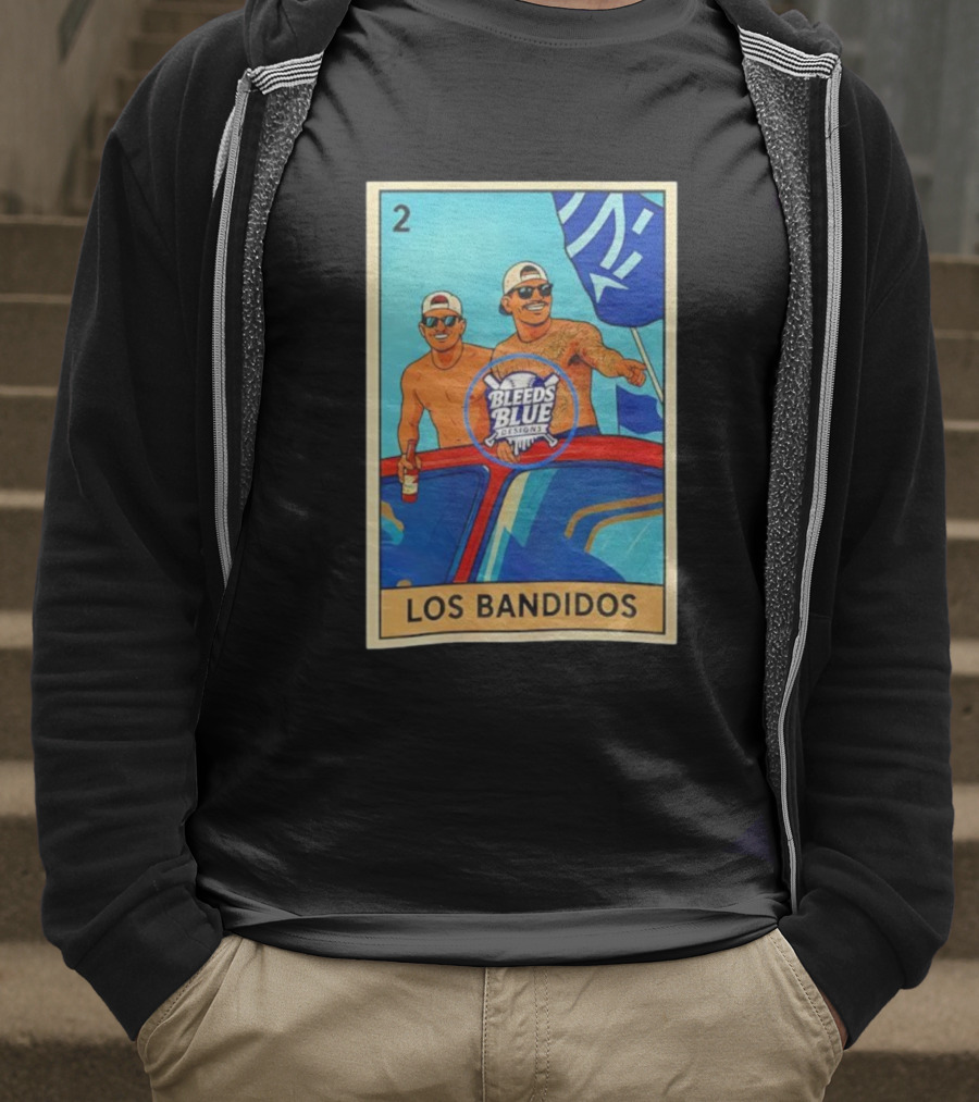Dodgers Los Bandidos Loteria Card Bleeds Blue Designs T-Shirt