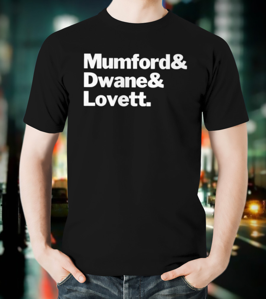 Mumford Dwane Lovett Trio Collaborative Team Typography T-Shirt