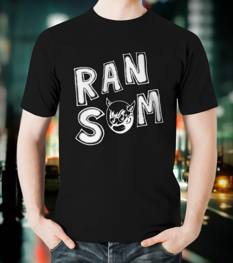Ransom Devil Face Bold Text T-Shirt