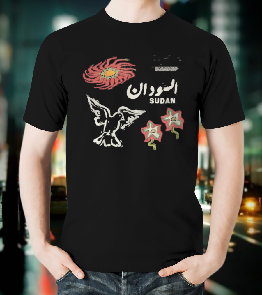 Sudan Palestine Dove Floral Symbolic Imagery T-Shirt