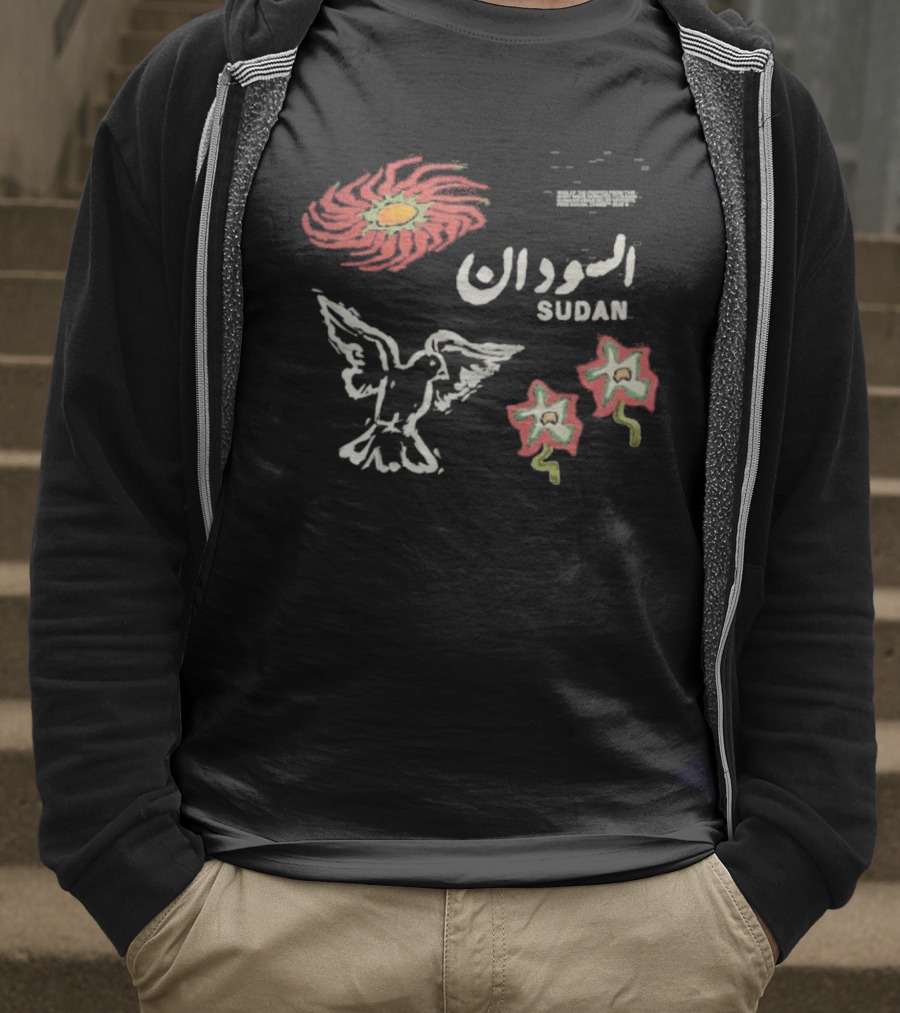 Sudan Palestine Dove Floral Symbolic Imagery T-Shirt