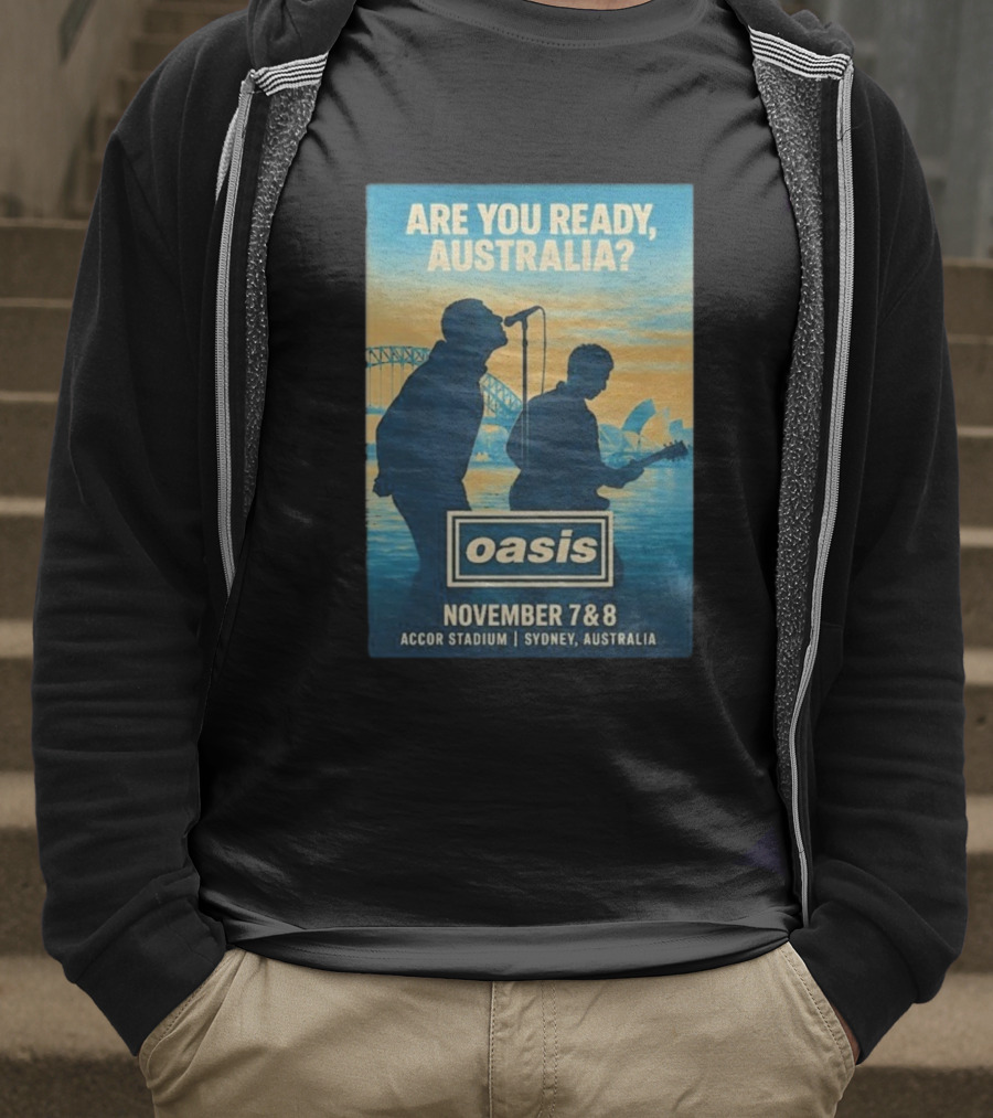 Oasis Are You Ready Australia Accor Stadium Sydney Concert November 7-8 2025 T-Shirt