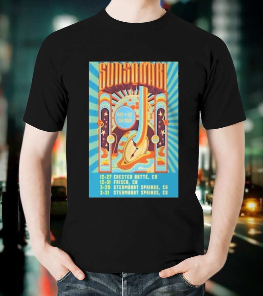Sunsquabi NYE CO Ski Tour 2025 2026 Crested Butte Frisco Steamboat Springs Event Dates T-Shirt