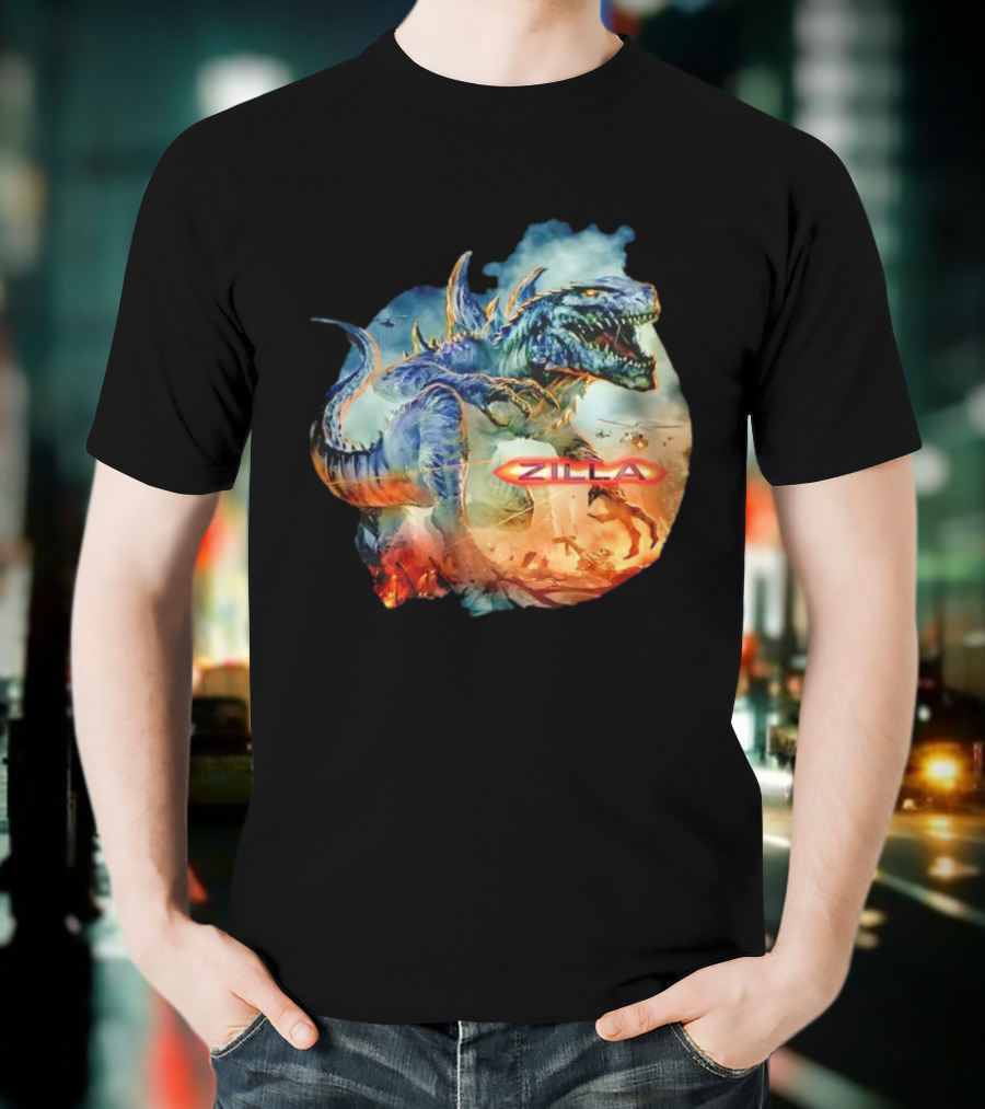 Zilla Monster Mania Epic Battle Chaos Scene T-Shirt