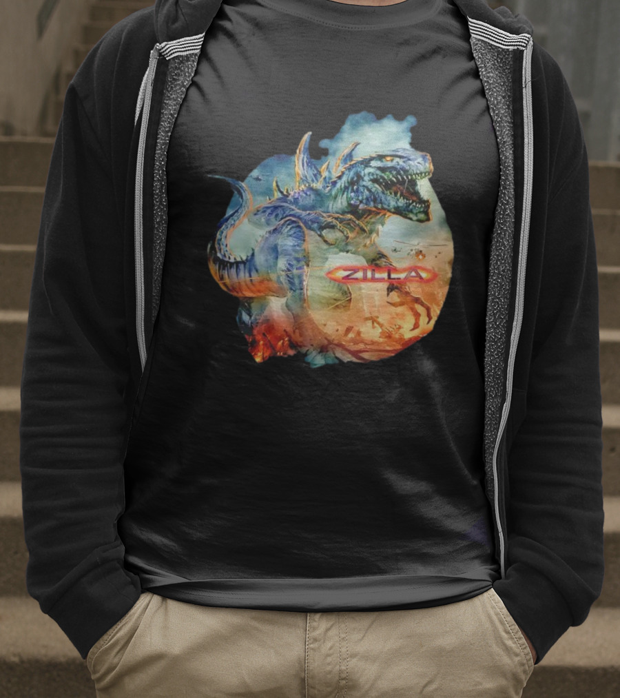 Zilla Monster Mania Epic Battle Chaos Scene T-Shirt
