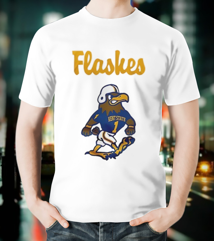 Kent State Golden Flashes Mascot Football Blue Jersey T-Shirt