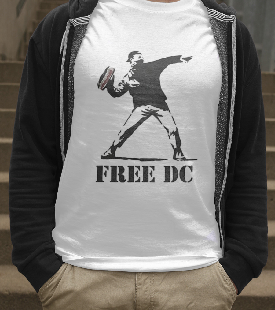 Free DC Sandwich Thrower Banksy Style T-Shirt