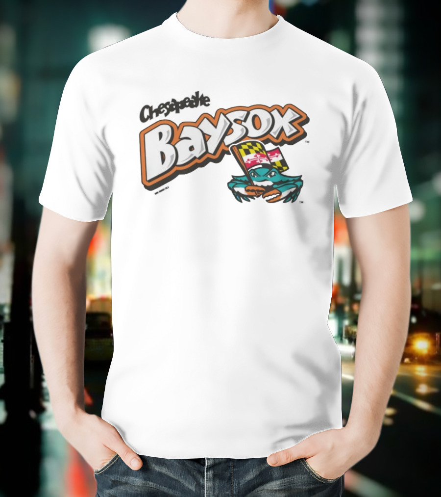 Chesapeake Baysox Toddler Barksdale Carolina Team Logo With Maryland Flag Crustacean T-Shirt