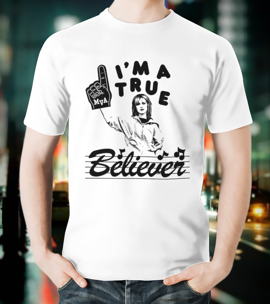 I'm A True Believer Finger Point Music Notes T-Shirt
