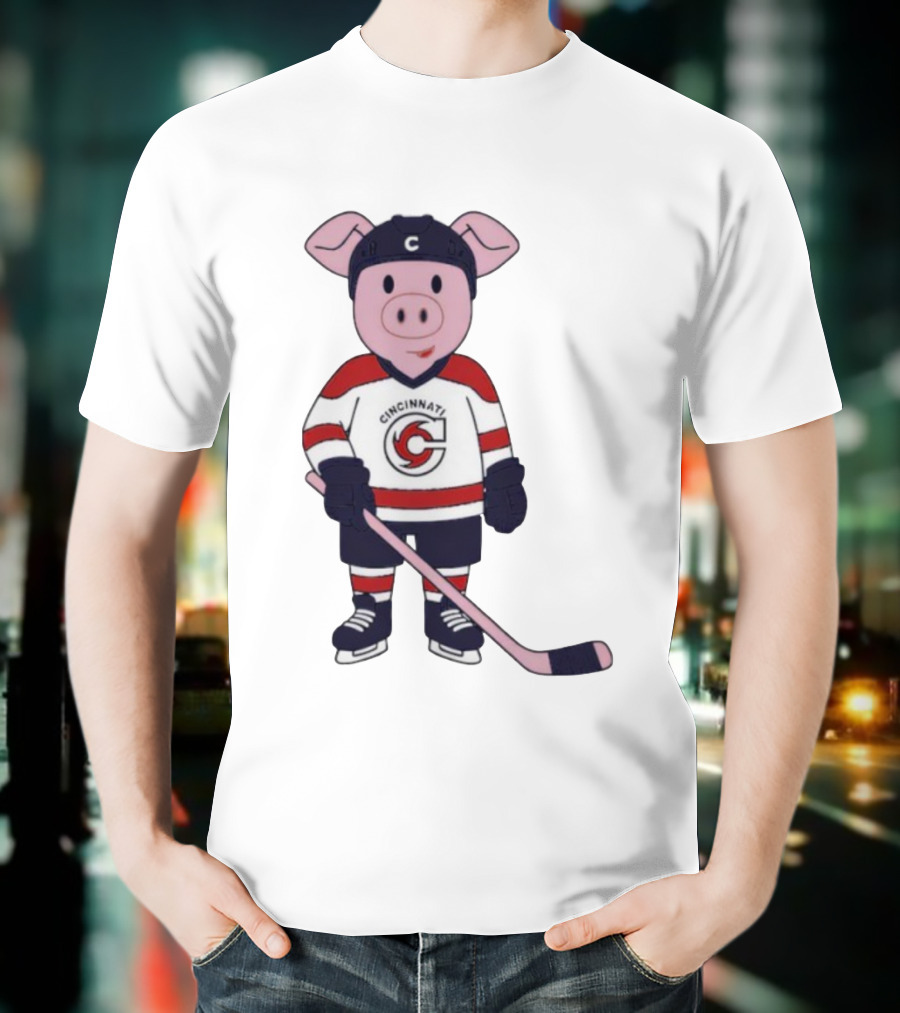 Mom Dad Choppy Puck Chop Kids Mascot Cincinnati Hockey T-Shirt