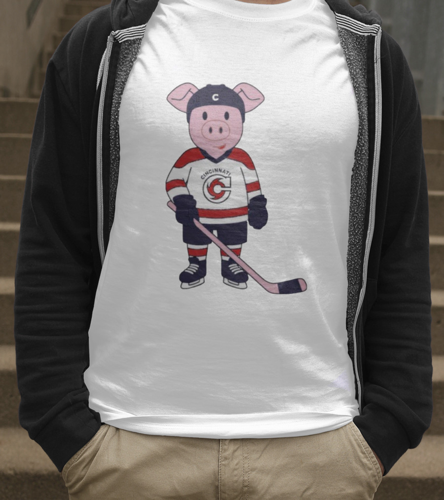 Mom Dad Choppy Puck Chop Kids Mascot Cincinnati Hockey T-Shirt