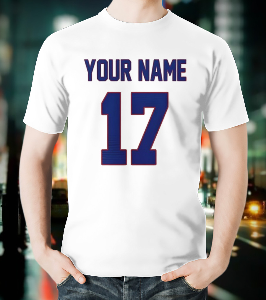 New York Giants Your Name 17 Old School Fits 2025 Football T-Shirt