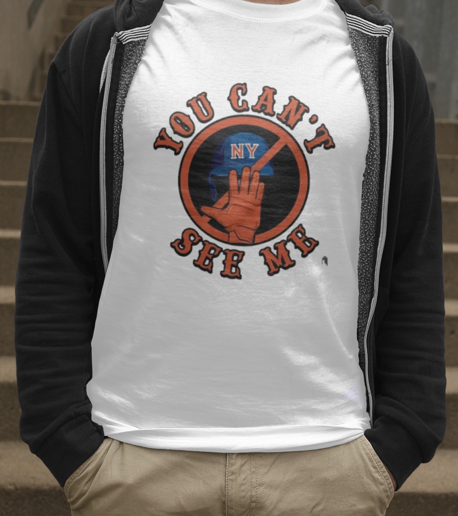 You Can’t See Me NY Mets Baseball Glove & Hand Gesture T-Shirt