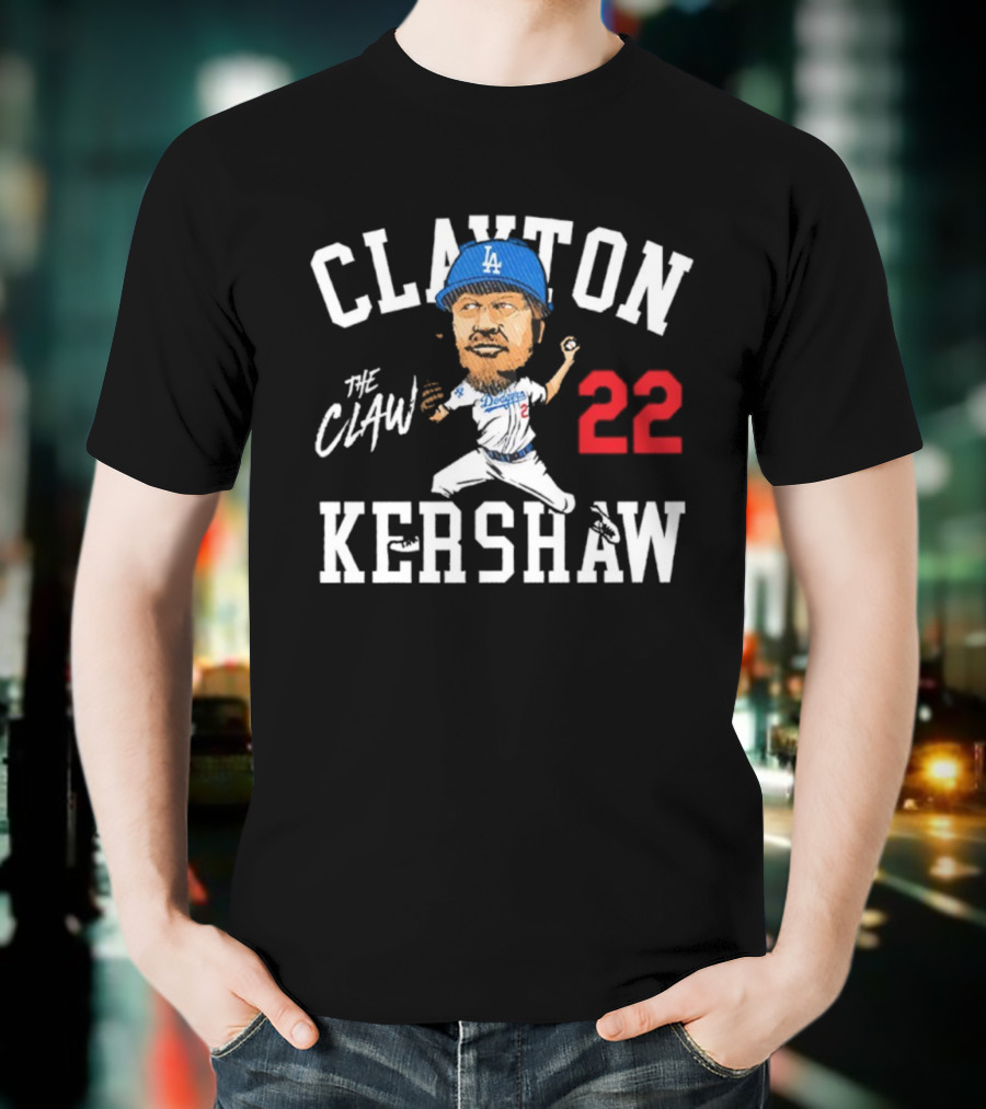 Clayton Kershaw Los Angeles Dodgers The Claw Cartoon 22 T-Shirt