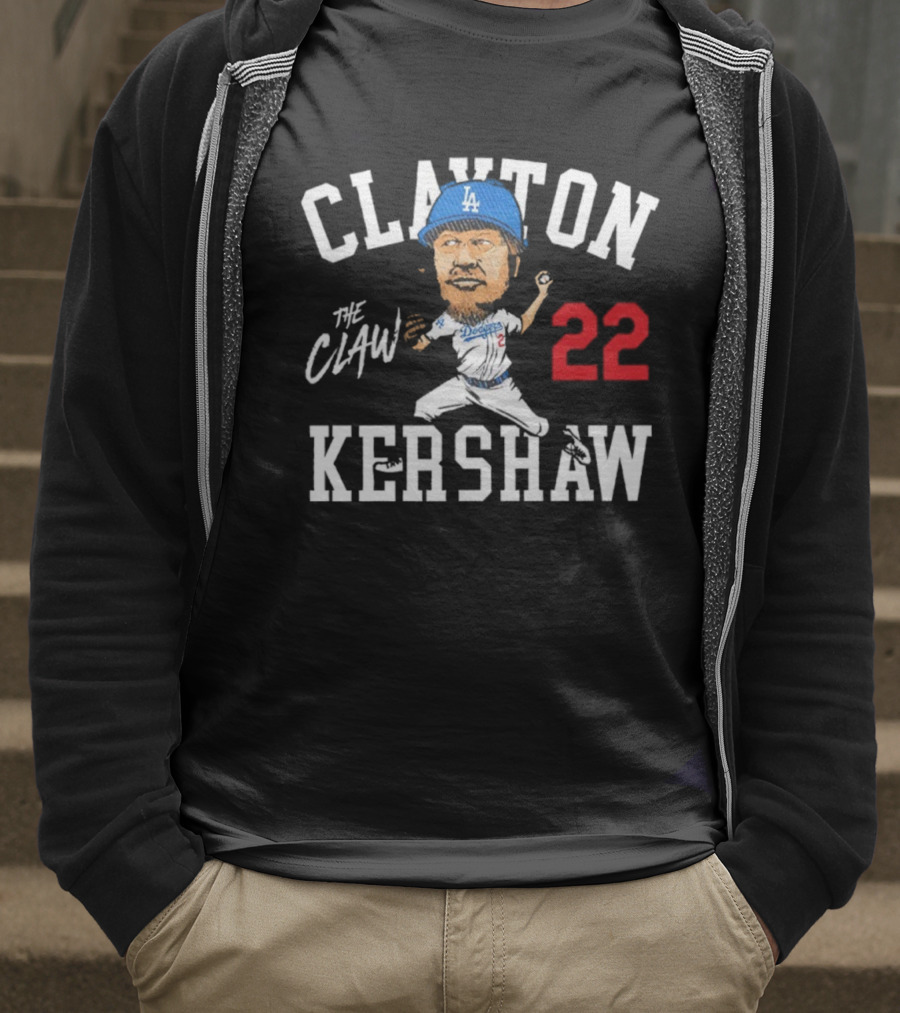 Clayton Kershaw Los Angeles Dodgers The Claw Cartoon 22 T-Shirt