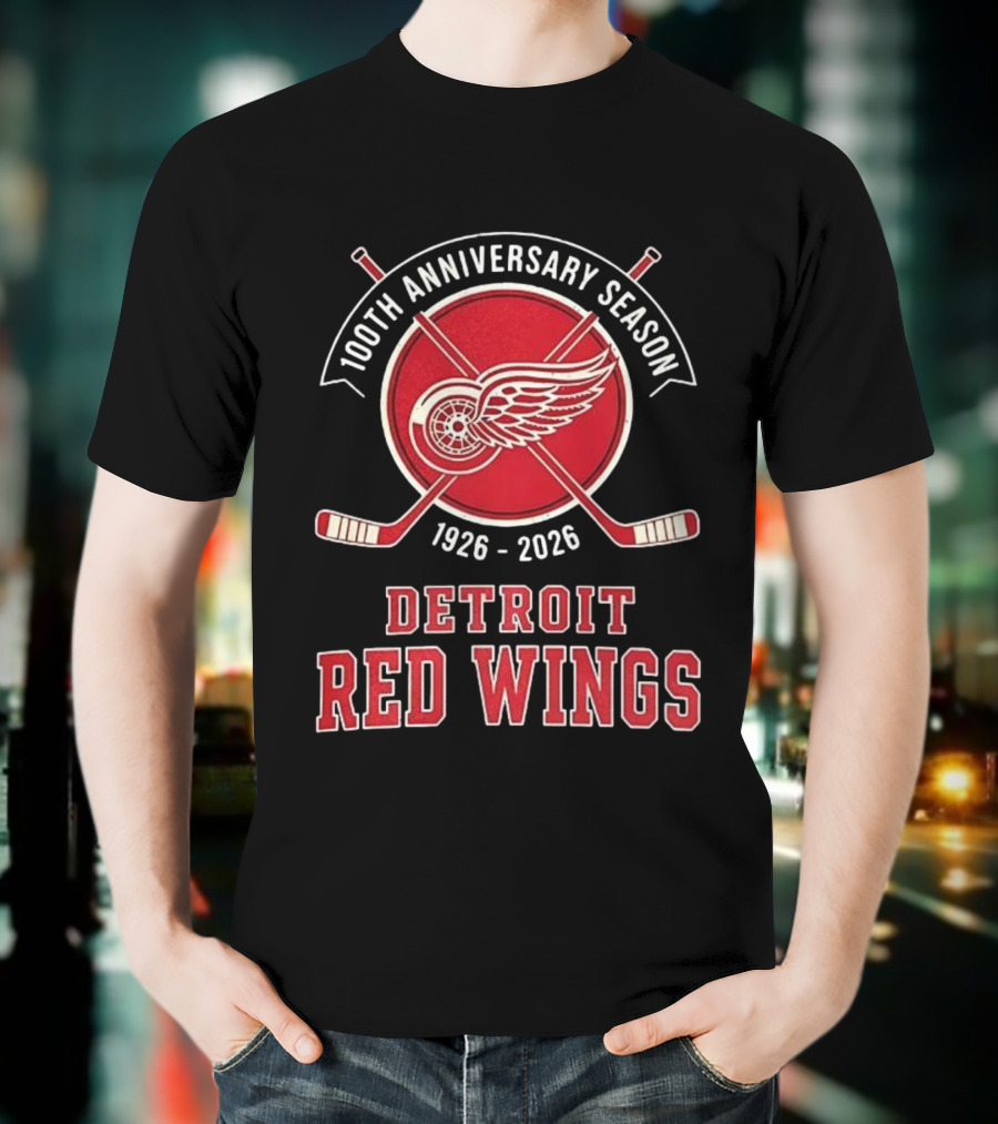 Detroit Red Wings 100th Anniversary Season 1926-2026 T-Shirt