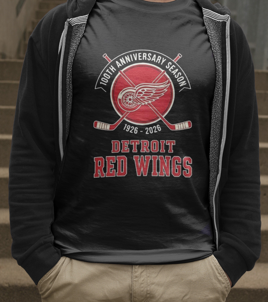 Detroit Red Wings 100th Anniversary Season 1926-2026 T-Shirt