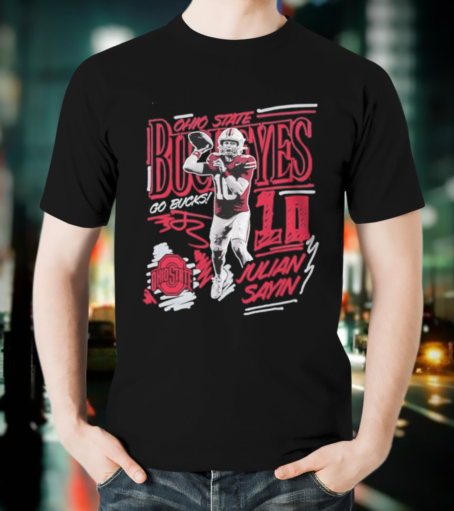 Ohio State Buckeyes Julian Sayin Sharpie Caricature Fashion Player T-Shirt