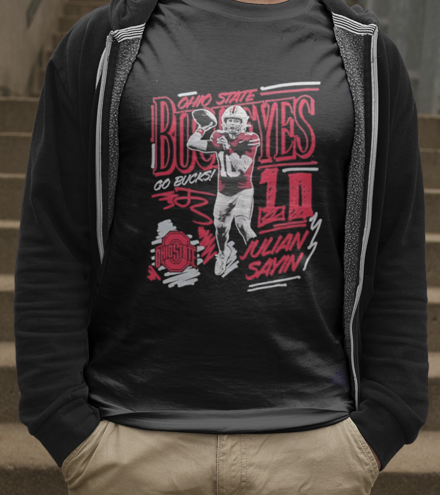 Ohio State Buckeyes Julian Sayin Sharpie Caricature Fashion Player T-Shirt