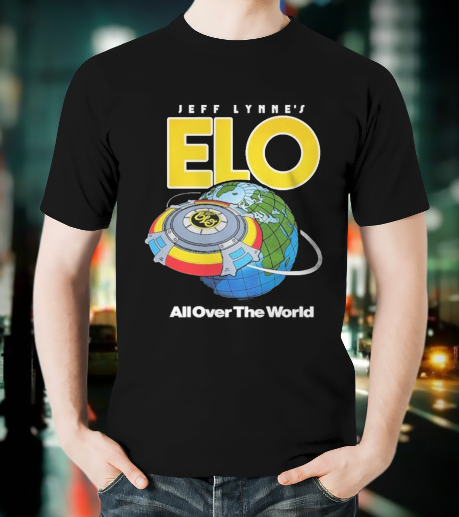 Jeff Lynne's ELO All Over The World Spaceship Globe T-Shirt