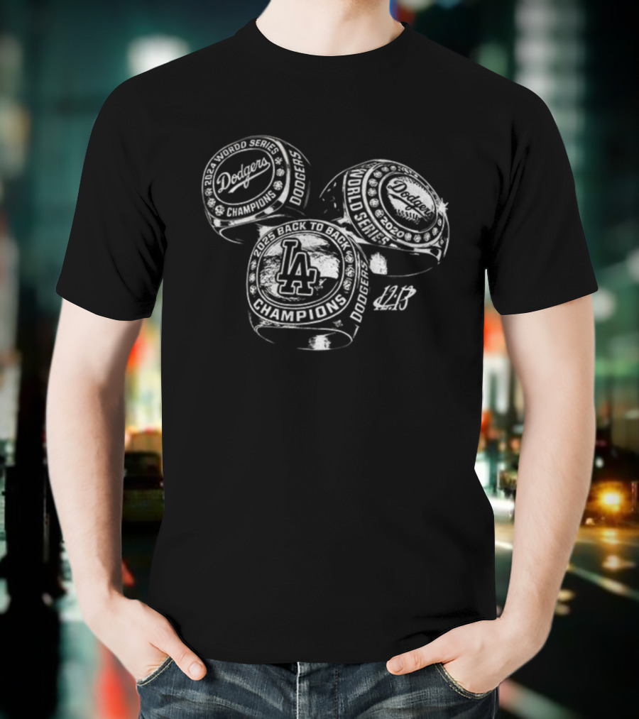 Kike Hernandez Three Rings LA Dodgers Triple Champ 2025 T-Shirt