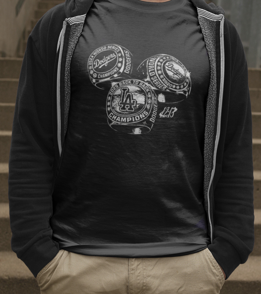 Kike Hernandez Three Rings LA Dodgers Triple Champ 2025 T-Shirt
