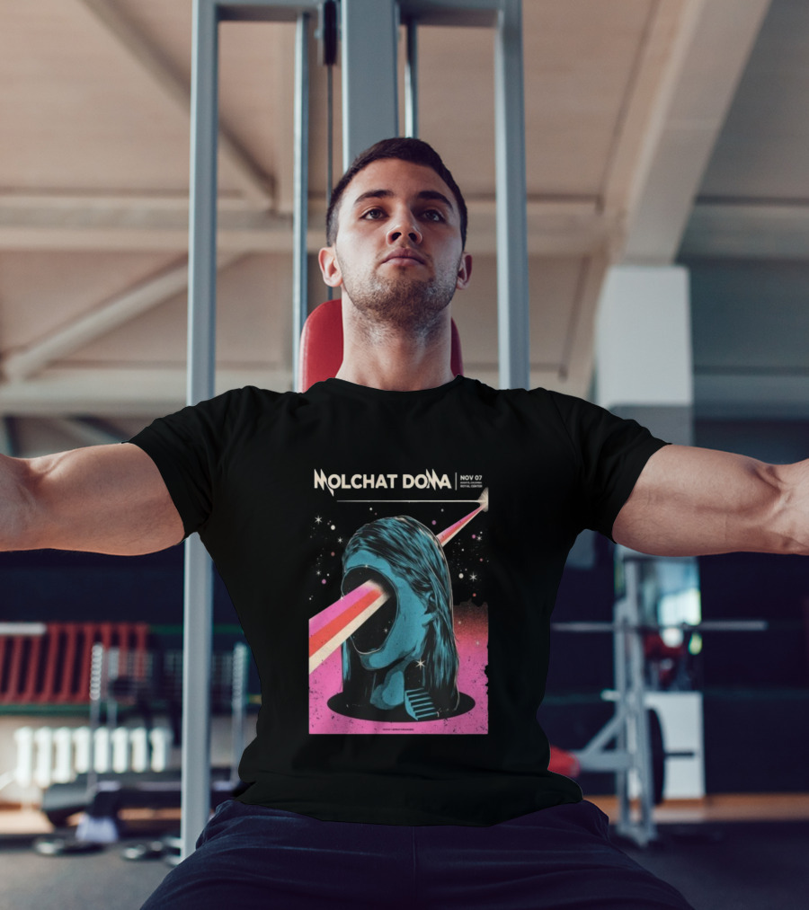 Molchat Doma November 7 2025 Royal Center Bogotá Colombia Head Psychedelic Laser Art Scene T-Shirt