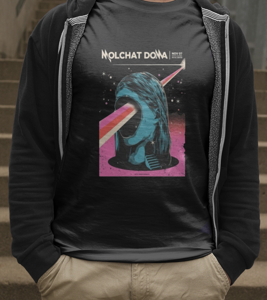 Molchat Doma November 7 2025 Royal Center Bogotá Colombia Head Psychedelic Laser Art Scene T-Shirt