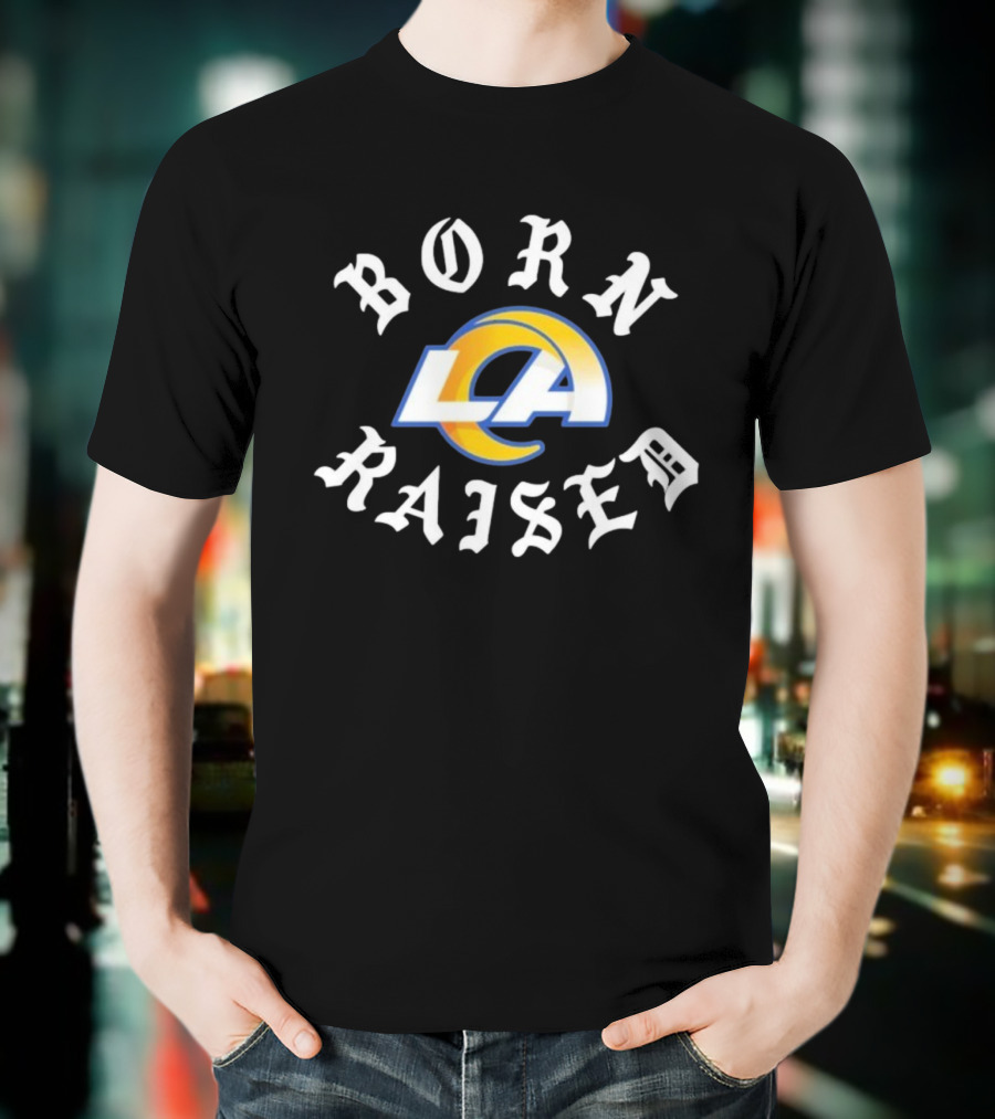 Los Angeles Rams LA Born X Raised Logo T-Shirt