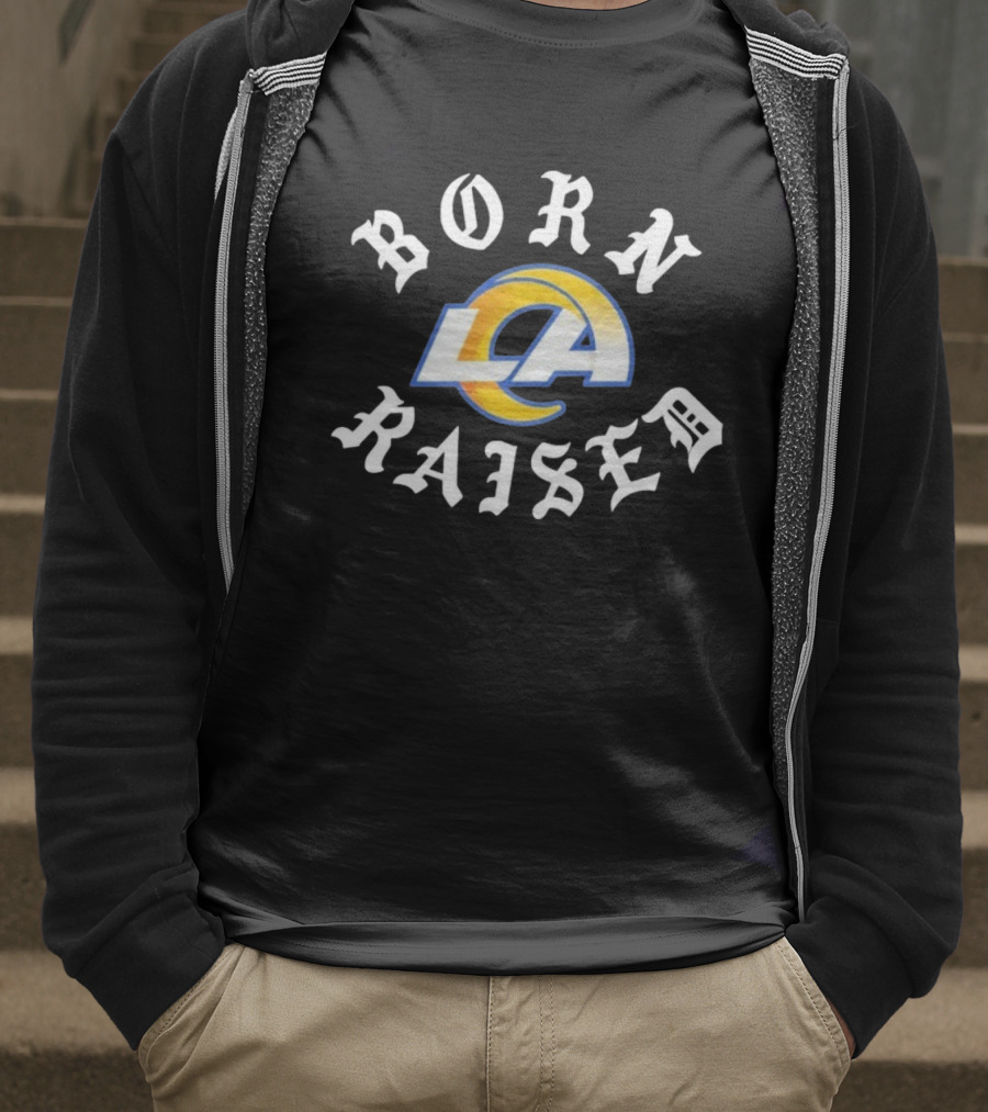 Los Angeles Rams LA Born X Raised Logo T-Shirt