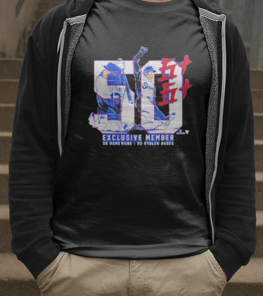 Shohei Ohtani Exclusive Member 50 Home Runs 50 Golden Bases T-Shirt