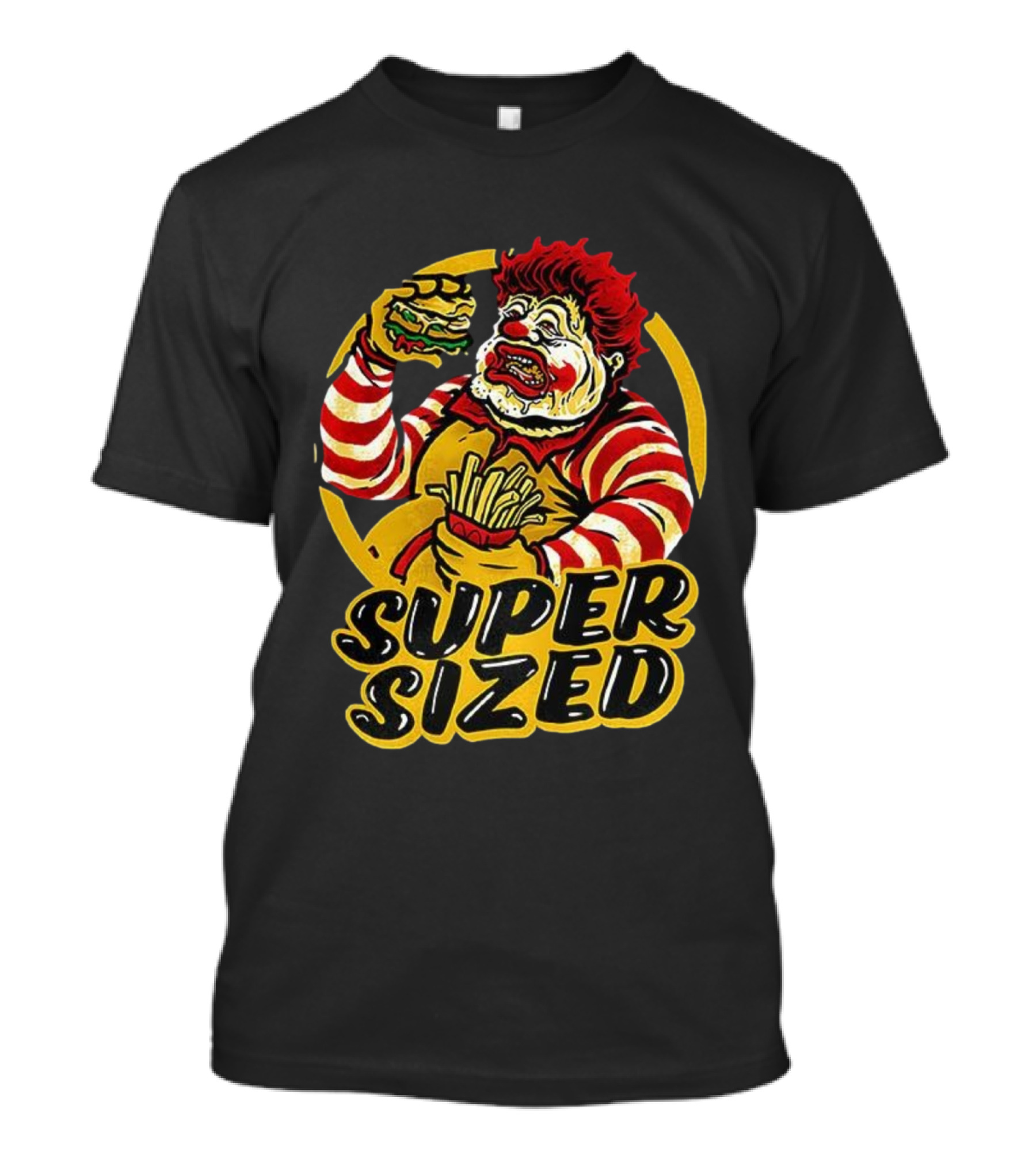 Super Sized Clown Eating Burger And Fries T-Shirt