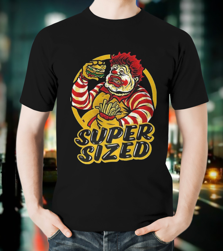 Super Sized Clown Eating Burger And Fries T-Shirt