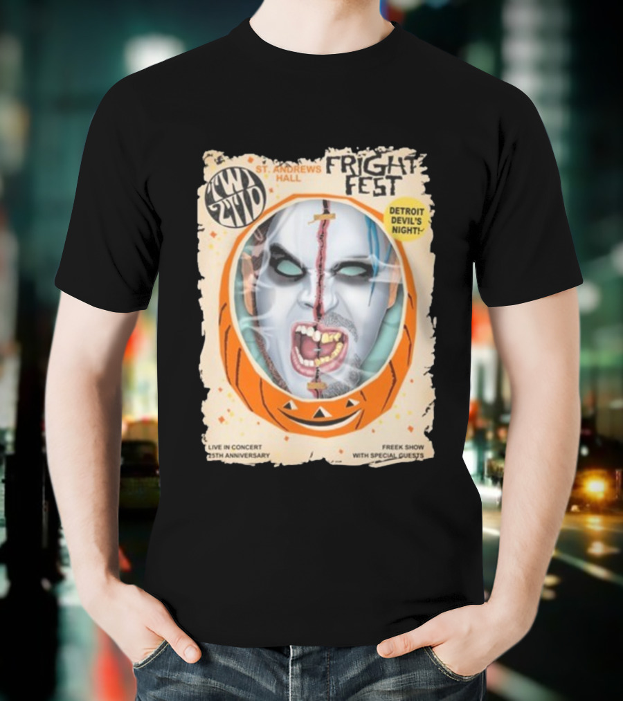 Twiztid Fright Fest St. Andrews Hall Detroit Devil’s Night Live In Concert 25th Anniversary 2025 Freek Show With Special Guests T-Shirt