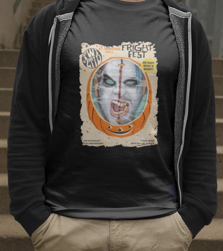 Twiztid Fright Fest St. Andrews Hall Detroit Devil’s Night Live In Concert 25th Anniversary 2025 Freek Show With Special Guests T-Shirt