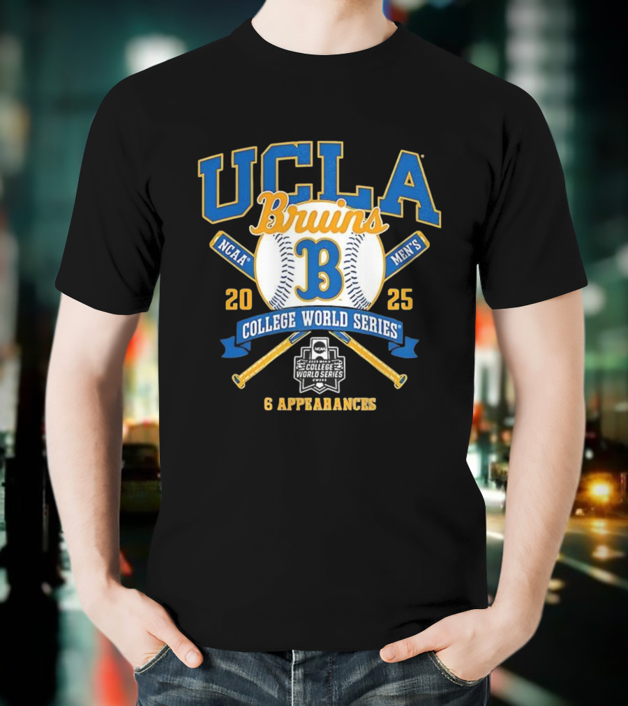 UCLA Bruins NCAA Men's College World Series 2025 Six Appearances T-Shirt