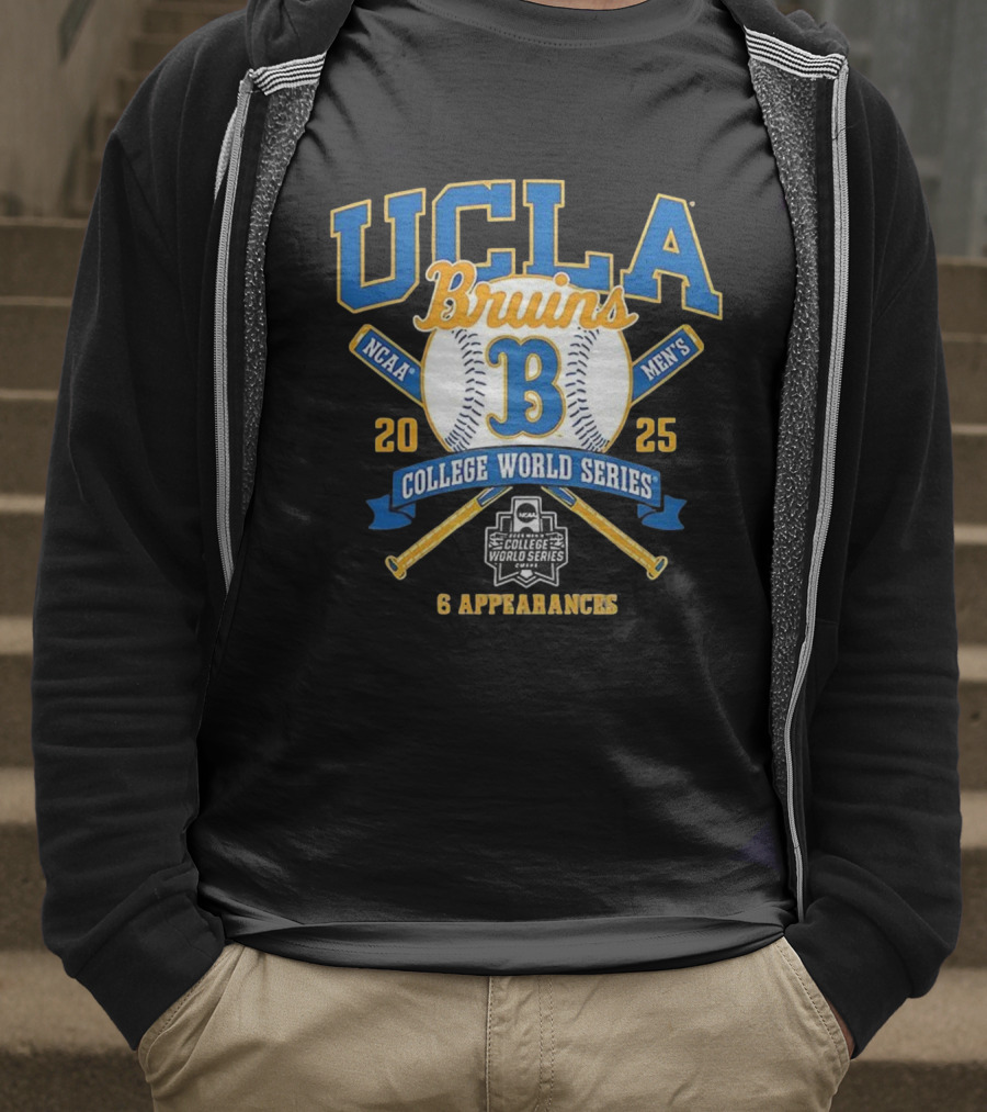 UCLA Bruins NCAA Men's College World Series 2025 Six Appearances T-Shirt