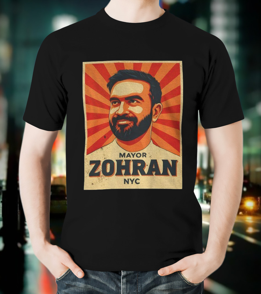 MAYOR ZOHRAN NYC Vintage Political Campaign Retro Style T-Shirt